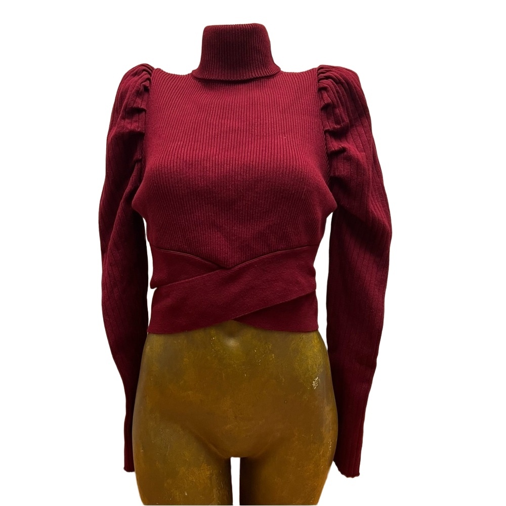 NWOT Rosewater Remi Burgundy Red Long Sleeve Top 100% Viscose